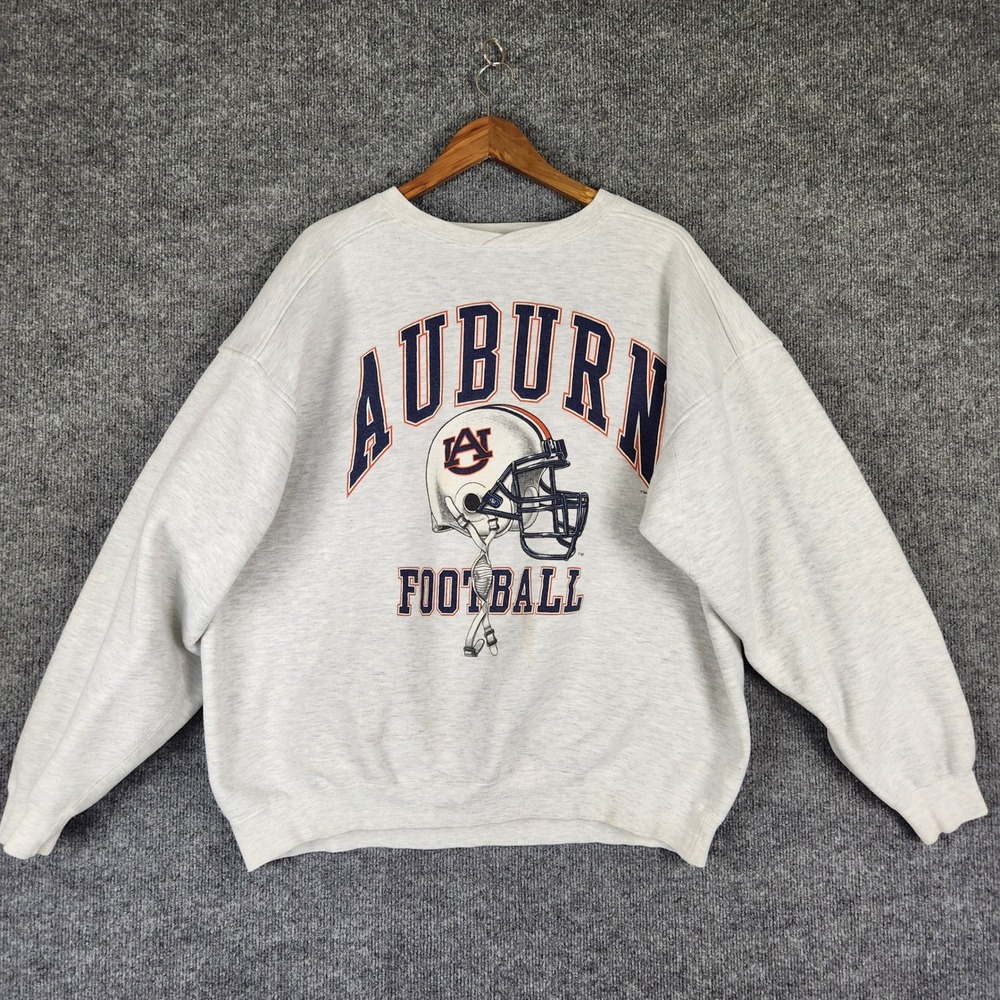 Vintage Auburn Sweatshirt Football Adults XL Light Gray Heather Pullover
